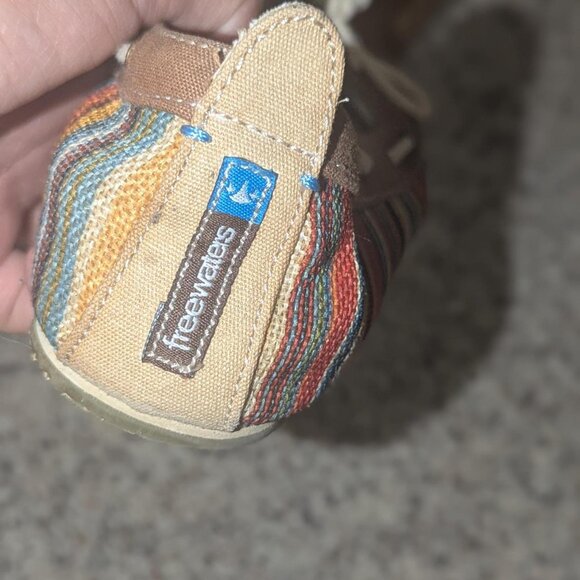 Freewaters Women's Striped Boho Flats- Multi Color, Size 7 - Picture 3 of 4